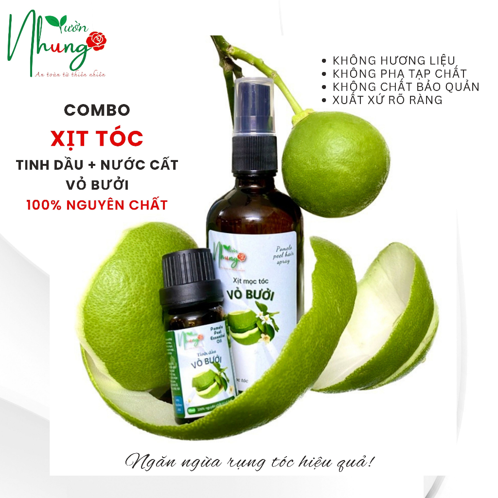 Tinh dầu vỏ bưởI 100% nguyên chất ngăn rụng tóc kích thích mọc tóc dưỡng tóc và da, xông phòng, treo xe, 10ml