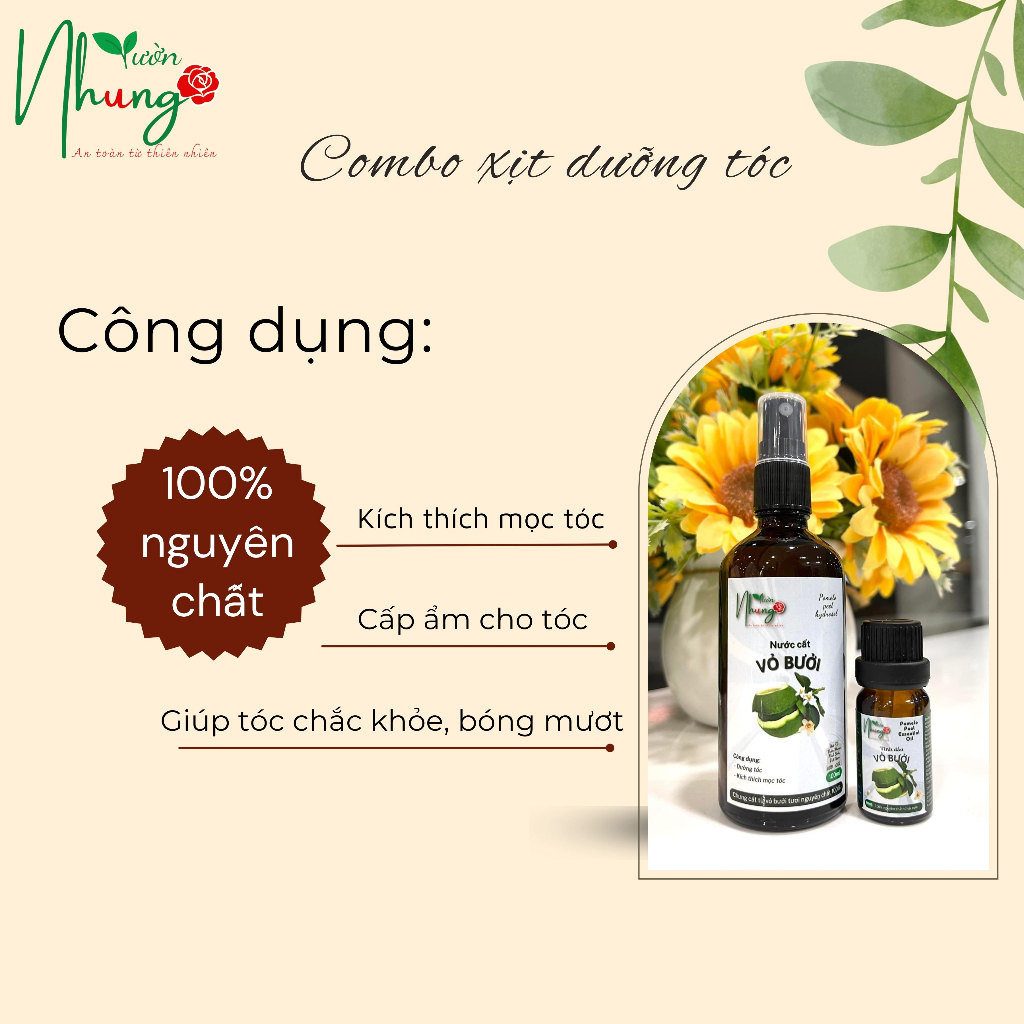 Tinh dầu vỏ bưởI 100% nguyên chất ngăn rụng tóc kích thích mọc tóc dưỡng tóc và da, xông phòng, treo xe, 10ml