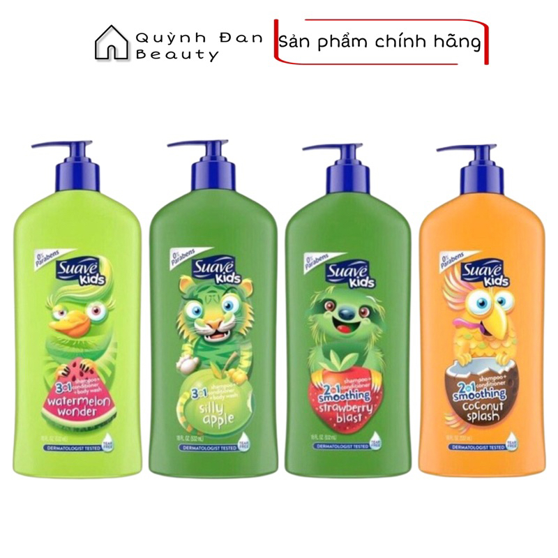 Dầu tắm gội 3in1 Suave Kids 532ml