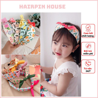 Cài tóc thắt nơ họa tiết trái cây dễ thương cho bé gái
