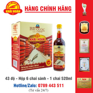Nước mắm khải hoàn - đặc sản phú quốc - loại 43 độ, chai 520ml