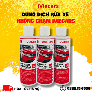 Dung dịch rửa xe không chạm dung tích 200ml kèm bình phun tuyết cầm tay iViecars đánh bay mọi vết bẩn xe ô tô hiệu quả