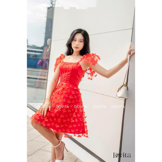 Đầm tiểu thư đi chơi, đầm nữ 2 dây chất ren dễ thương y hình