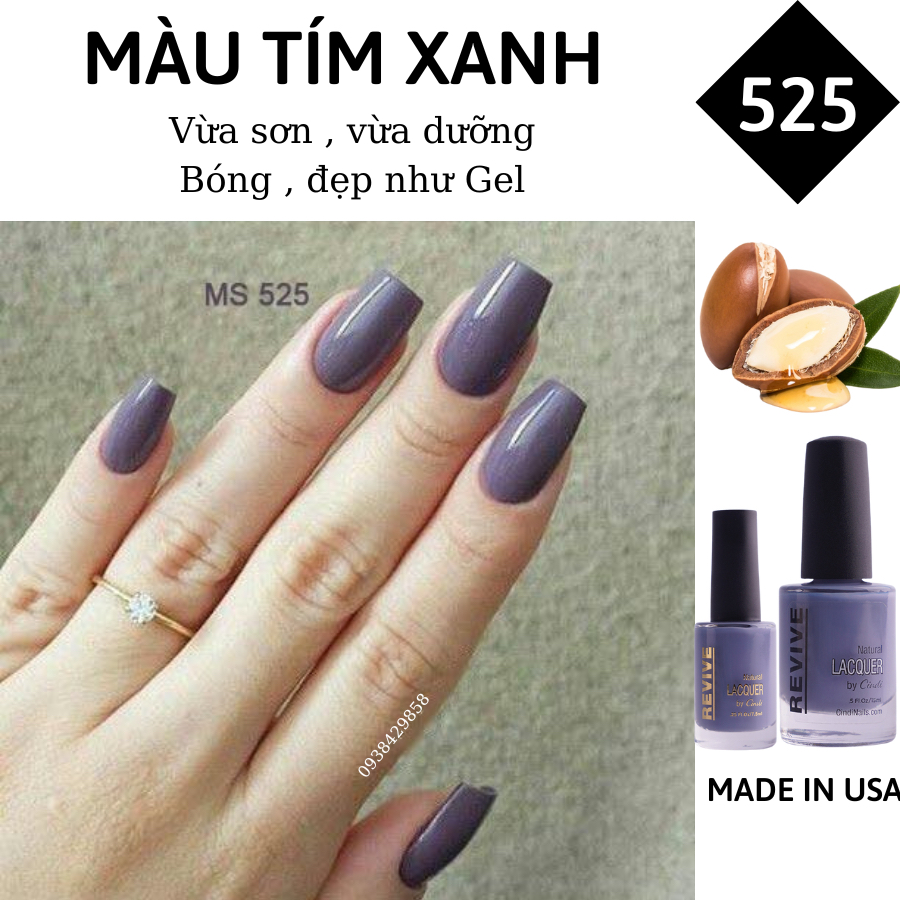 Sơn móng tay Organics Naturals Revive Chính Hãng Mỹ USA - Màu Xanh Xám mã 525