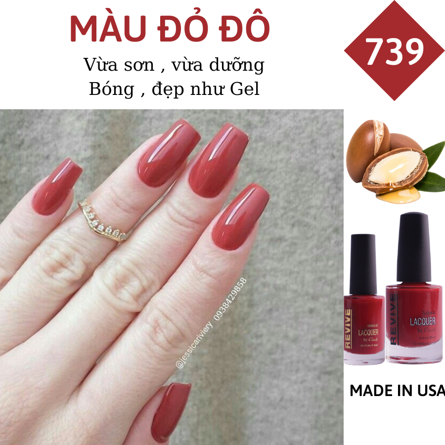Sơn móng tay Organics Naturals Revive Chính Hãng Mỹ USA - Màu Đỏ Đô mã 739