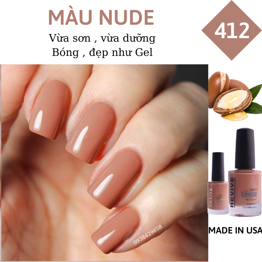 Sơn móng tay Organics Naturals Revive Chính Hãng Mỹ USA - Màu Nude mã 412