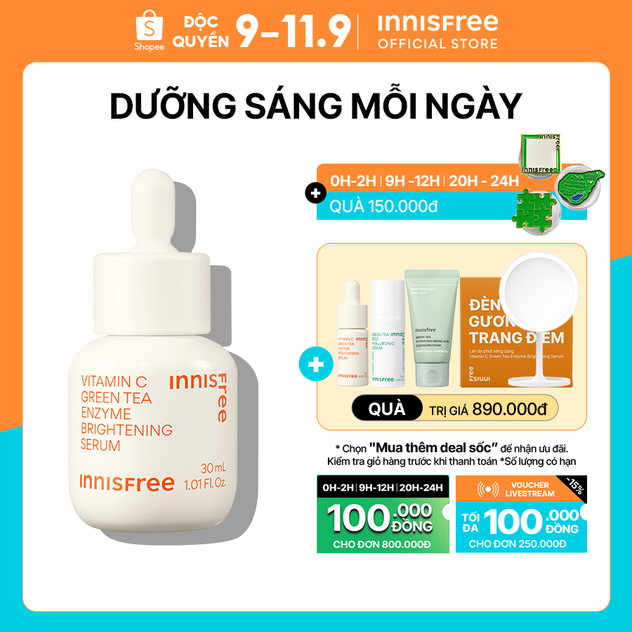 Tinh chất dưỡng sáng da Vitamin C Green Tea Enzyme Brightening Serum 30ml