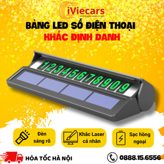Bảng Led Số Điện Thoại Năng Lượng Mặt Trời Cao Cấp Khắc Cá Nhân Hóa IVIECARS