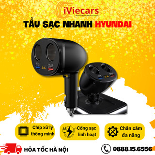 Tẩu Sạc Ô Tô - Tẩu Sạc Nhanh Ô Tô Hyundai HY-16 Có Đèn Led Báo Hiệu Điện Áp - Bảo Hành 12 Tháng