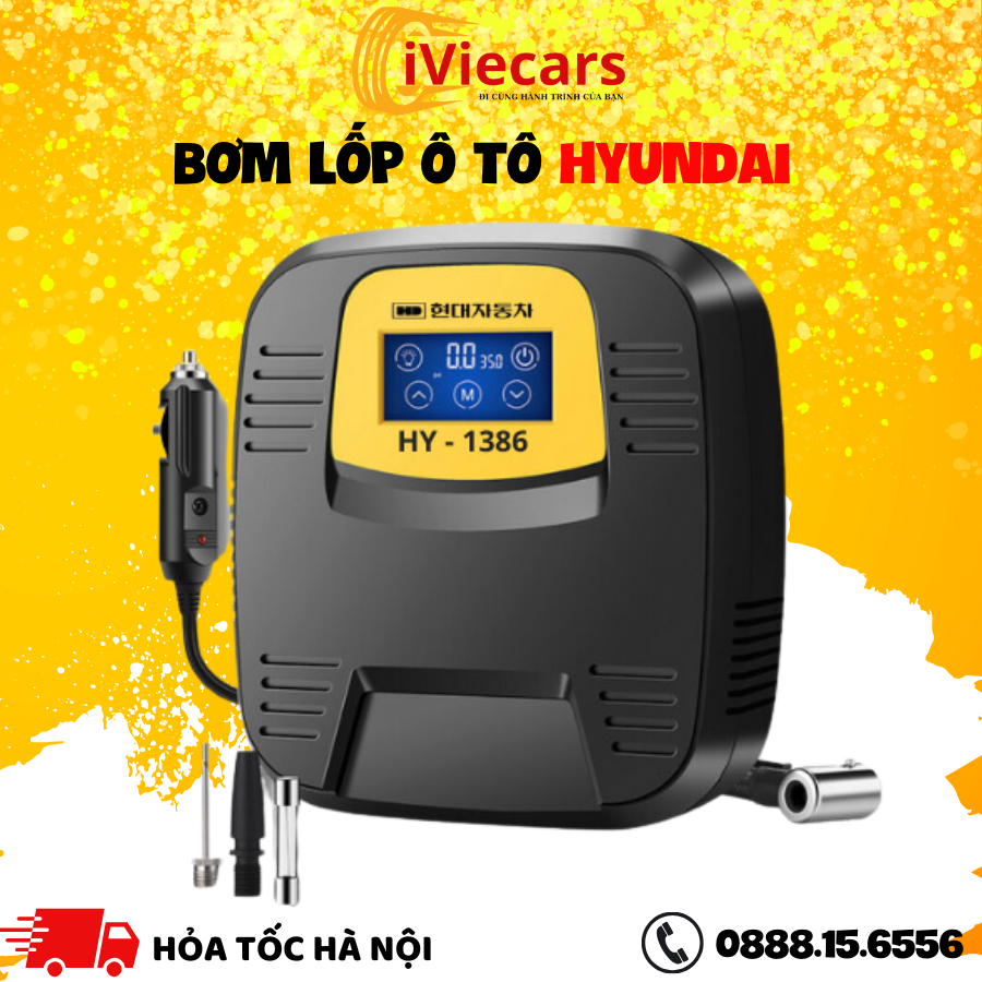 Bơm lốp ô tô Hyundai dự phòng mini nhập khẩu từ Hàn Quốc cho xe từ 4 đến 7 chỗ bảo hành 1 đổi 1 24 tháng