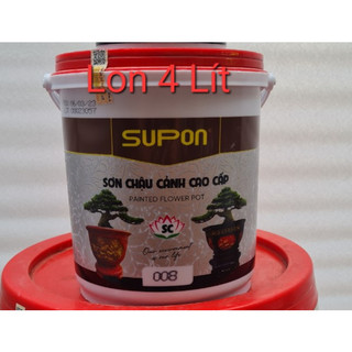 [Lon 4kg] Sơn chậu cảnh ĐỎ TƯƠI bóng ngoại thất  supon
