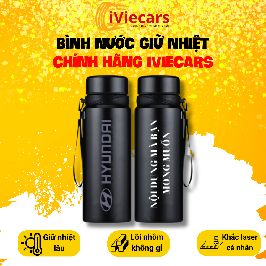 Bình Giữ Nhiệt Khắc Tên 800ml Inox Bình Nước Iviecars Khắc Tên