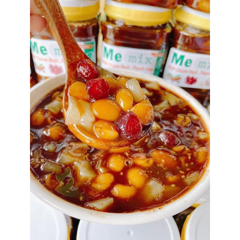 Hủ 1kg me hạt dẻo rim thơm chùm ruột thạch dừa