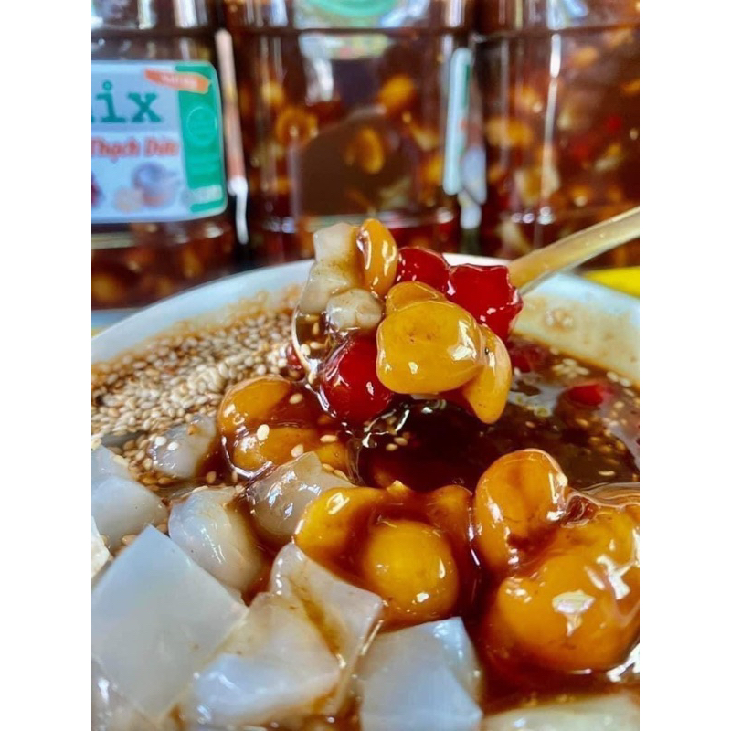 Hủ 1kg me hạt dẻo rim thơm chùm ruột thạch dừa