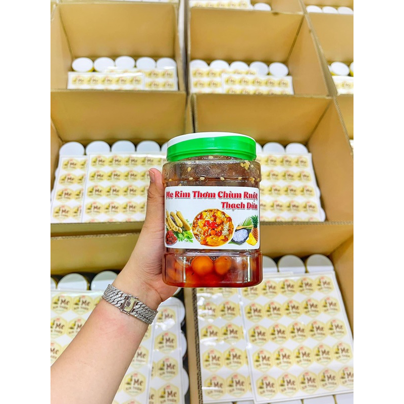 Hủ 1kg me hạt dẻo rim thơm chùm ruột thạch dừa