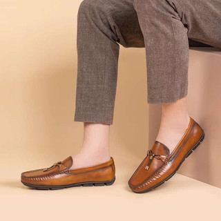 Giày da nam Moccasin dáng giày lười BL09-2 thương hiệu JAM Da Bò nhập khẩu Italia - Hộp sang trọng