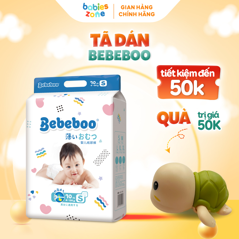Tã Bỉm Dán BEBEBOO có đủ size thương hiệu Nhật Bản thấm hút cực nhanh, chống tràn, siêu mềm mịn cho bé