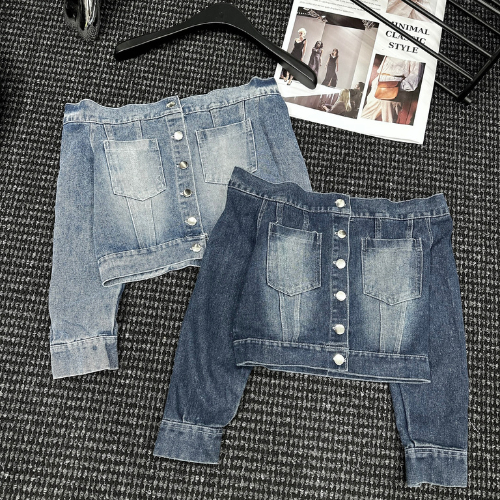 Áo bò trễ vai tay lỡ túi ngực hàng QC - Anna.Store