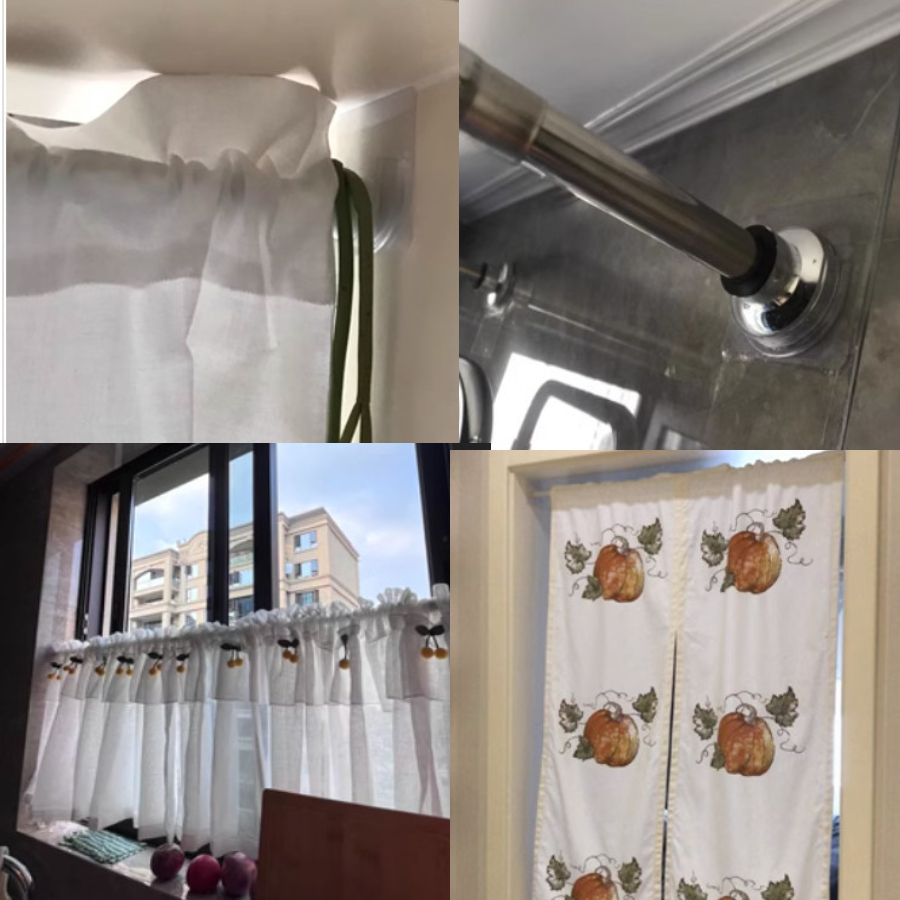 Bát Đỡ Đầu Thanh Treo Rèm Dán Tường Siêu Chắc