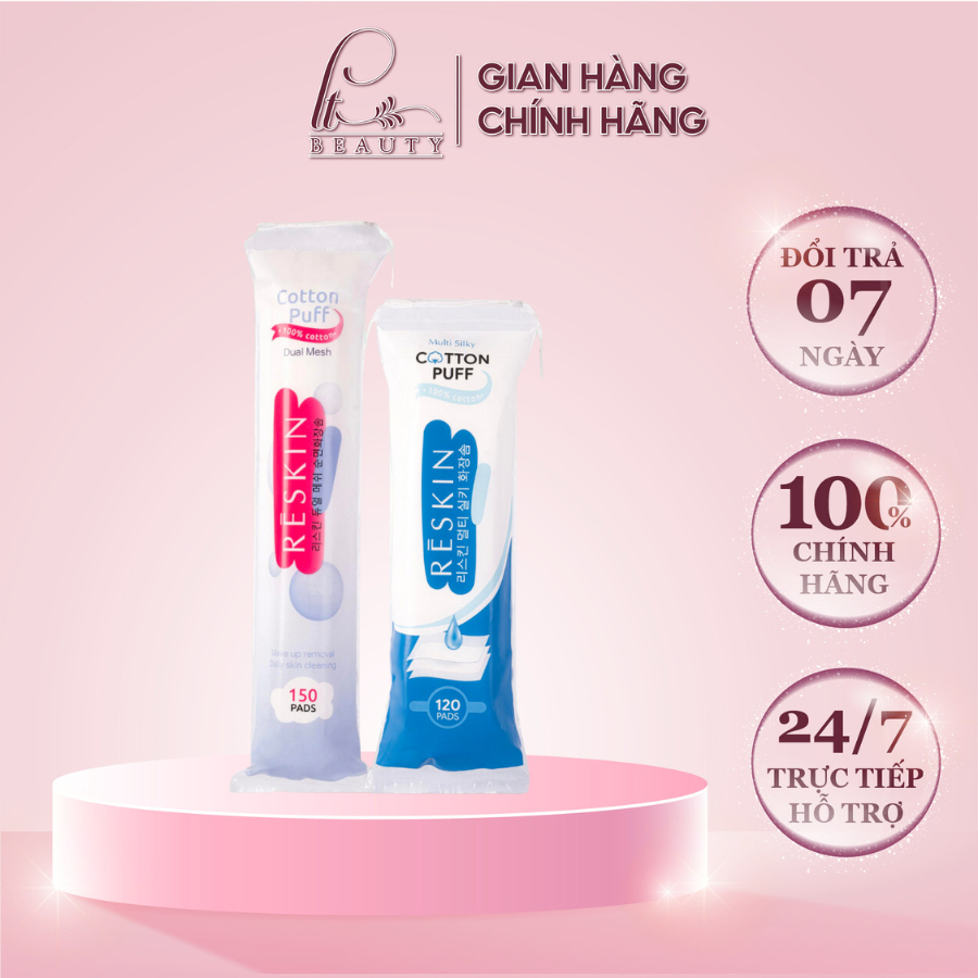 Bông tẩy trang Reskin Dual Mesh 150 miếng và 120 miếng