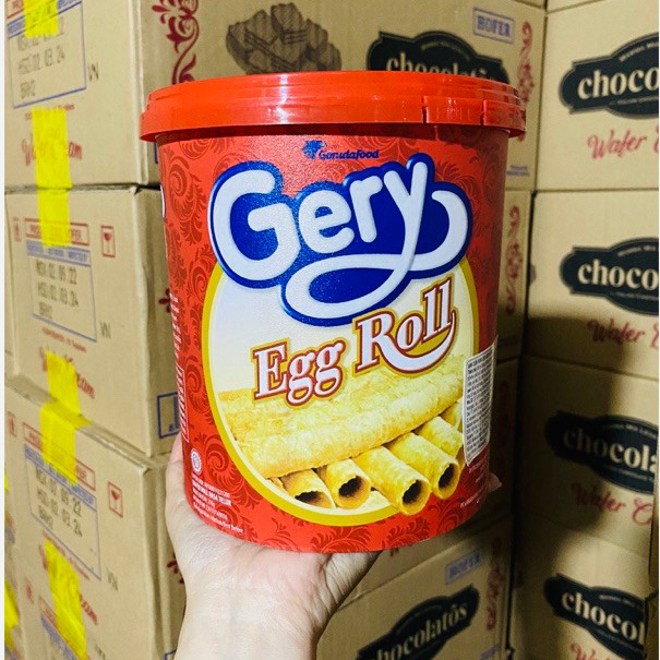 Bánh cuộn trứng Gery Egg Roll nhập khẩu Indonesia 210gr xả chạy date 5/2024