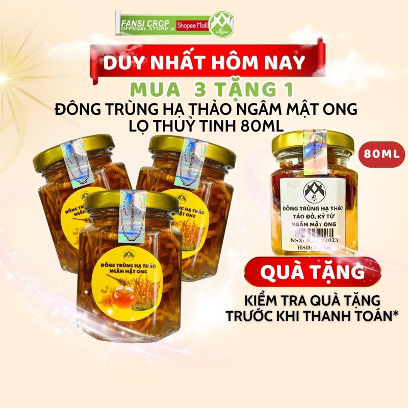 Đông Trùng Hạ Thảo ngâm mật ong Fansi, 80ml