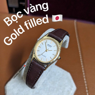 Đồng hồ nữ bọc vàng thương hiệu Seiko Exceline Nhật.