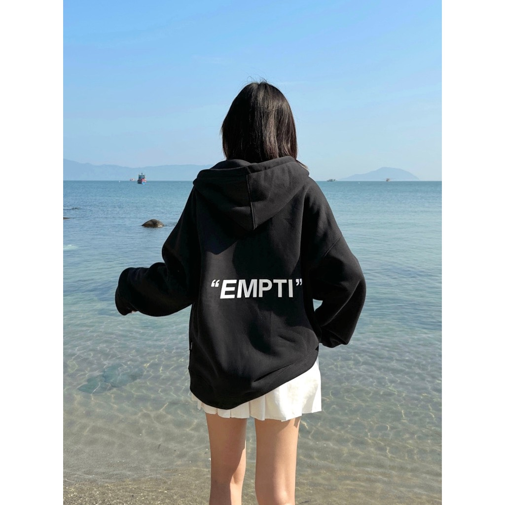Áo Hoodie Zip EMPTI , Áo Khoác Nỉ Form Rộng Unisex In Chữ " EMPTI" Nam Nữ Mặc Đẹp | BigBuy360 - bigbuy360.vn