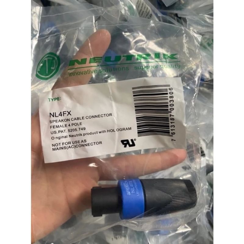 Jack loa nhựa NEUTRIK NL4FX, jack loa speakon, jack loa sân khấu