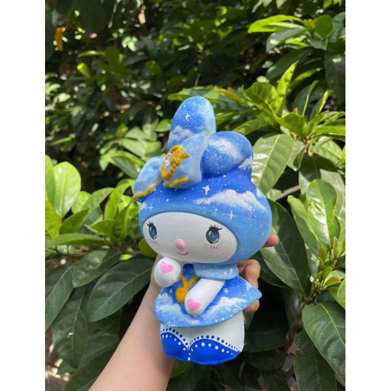 Tượng thạch cao tô màu thỏ Melody- Đồ chơi tô màu cho bé tặng kèm cọ và màu vẽ acrylic