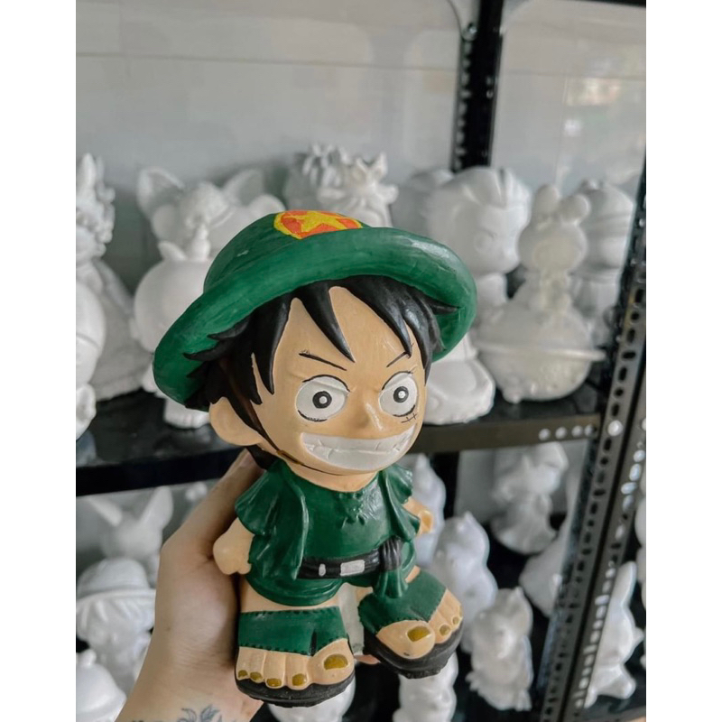 Tượng thạch cao tô màu One Piece- Đồ chơi tô màu cho bé tặng kèm cọ vẽ và màu