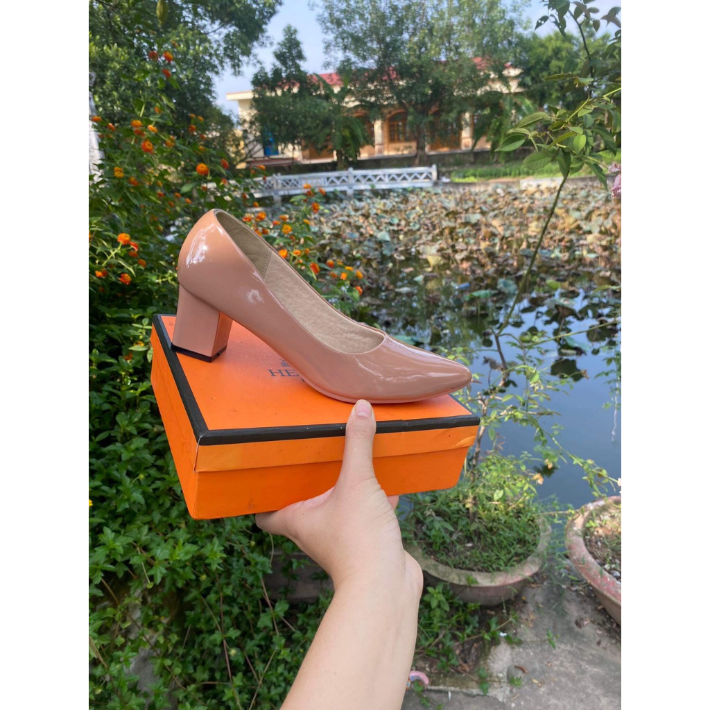 Giày Cao Gót 5 cm Mũi Nhọn gót vuông da bóng mềm êm chân phom chuẩn size 35 - 41 - Mã GV01