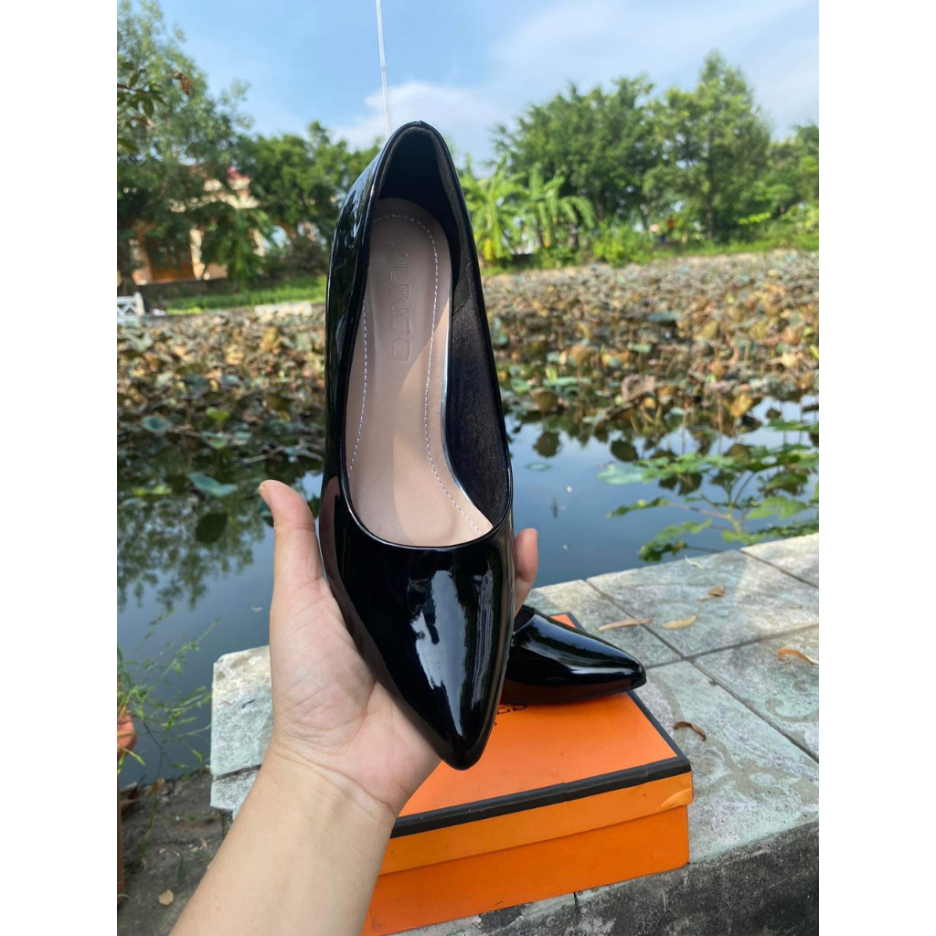 Giày Cao Gót 5 cm Mũi Nhọn gót vuông da bóng mềm êm chân phom chuẩn size 35 - 41 - Mã GV01