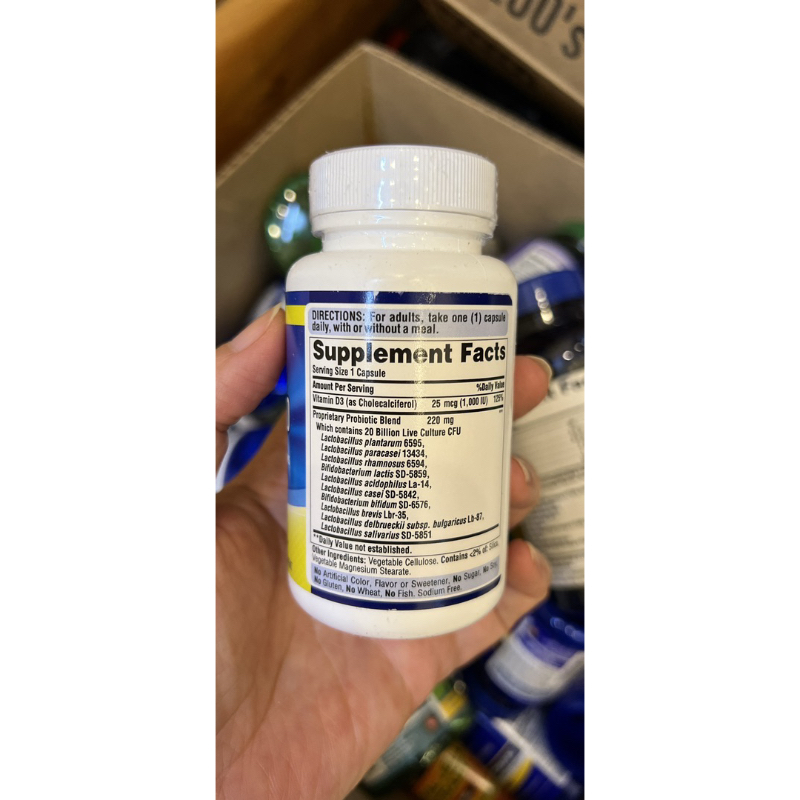 Men tiêu hoá Probiotics Puritan 20 tỷ 60 viên