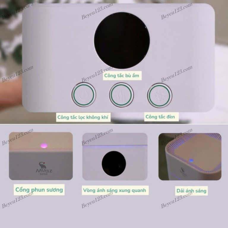 Máy lọc không khí bằng tia UV và tạo độ ẩm Moaz MB-066 MB066/ Máy tiệt trùng núm ti giả tia UVC MB-045 MB045