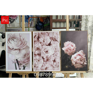  Tranh Treo Tường Canvas 3 Bức Phong Cách Bắc Âu / Tranh Hoa Trang Trí Phòng Khách/Phòng Ngủ/Phòng Ăn