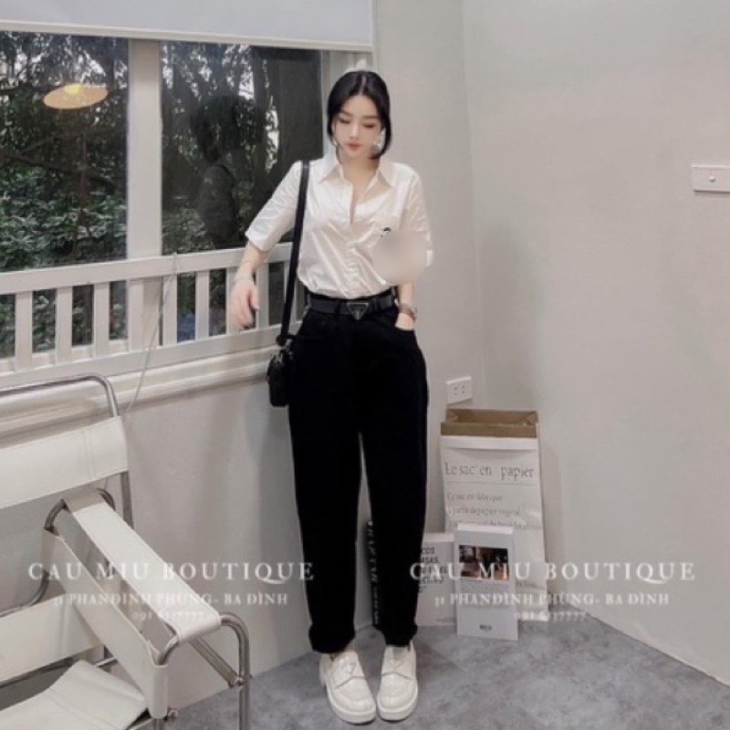 Áo sơ mi ngắn tay chữ x in túi TT12