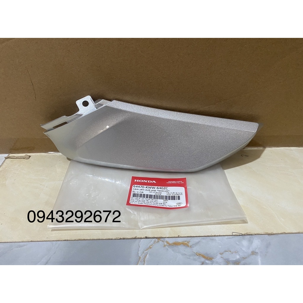 Cánh Yếm Dưới Phải Wave S110 (2011) Màu Bạc *NH411M* Honda (64470KWW640ZC)