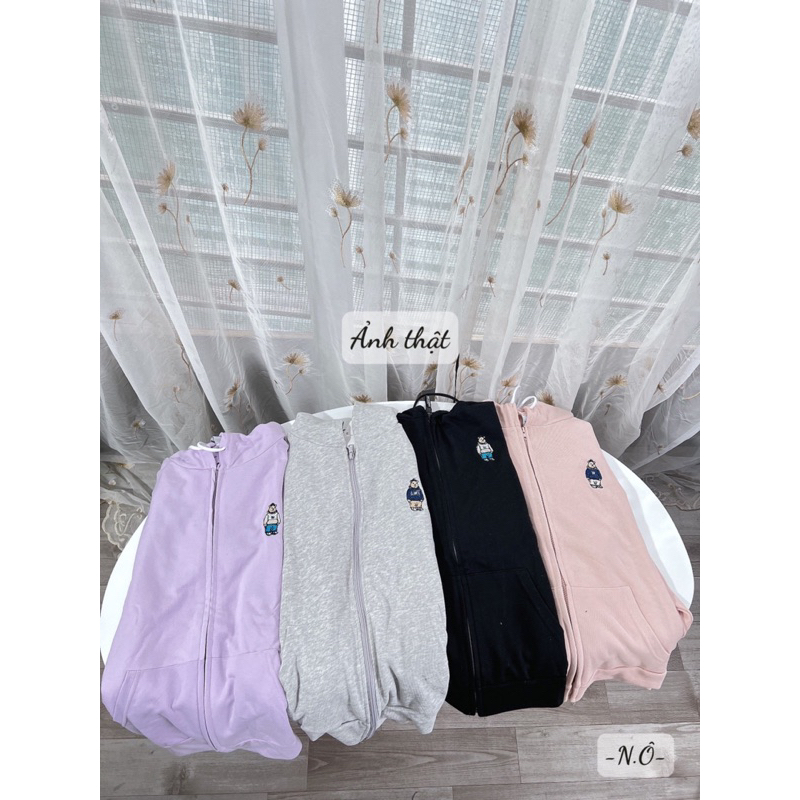 Áo khoác nỉ hoodie chất nỉ da cá full tag đủ màu đen, tím, ghi, hồng - Annee