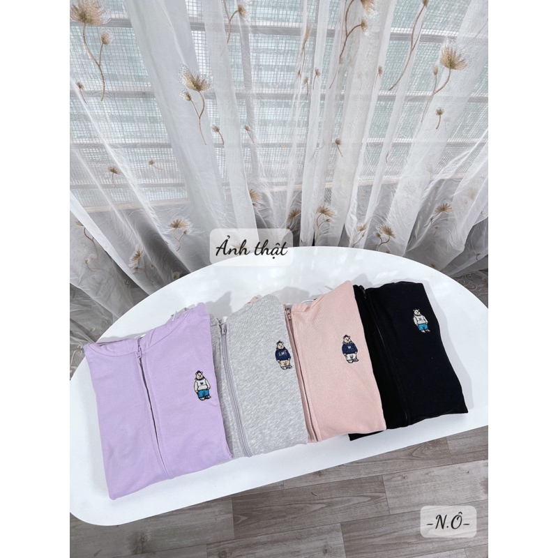 Áo khoác nỉ hoodie chất nỉ da cá full tag đủ màu đen, tím, ghi, hồng - Annee