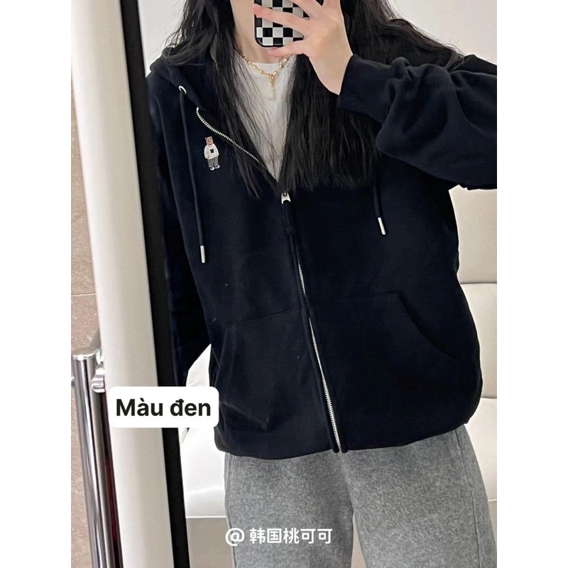 Áo khoác nỉ hoodie chất nỉ da cá full tag đủ màu đen, tím, ghi, hồng - Annee