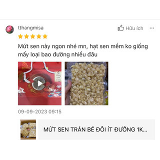 MỨT SEN TRẦN BỂ ĐÔI ÍT ĐƯỜNG 1KG