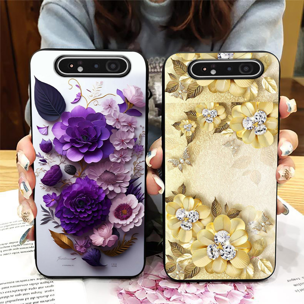 Ốp lưng Samsung a80 in hình hoa siêu đẹp