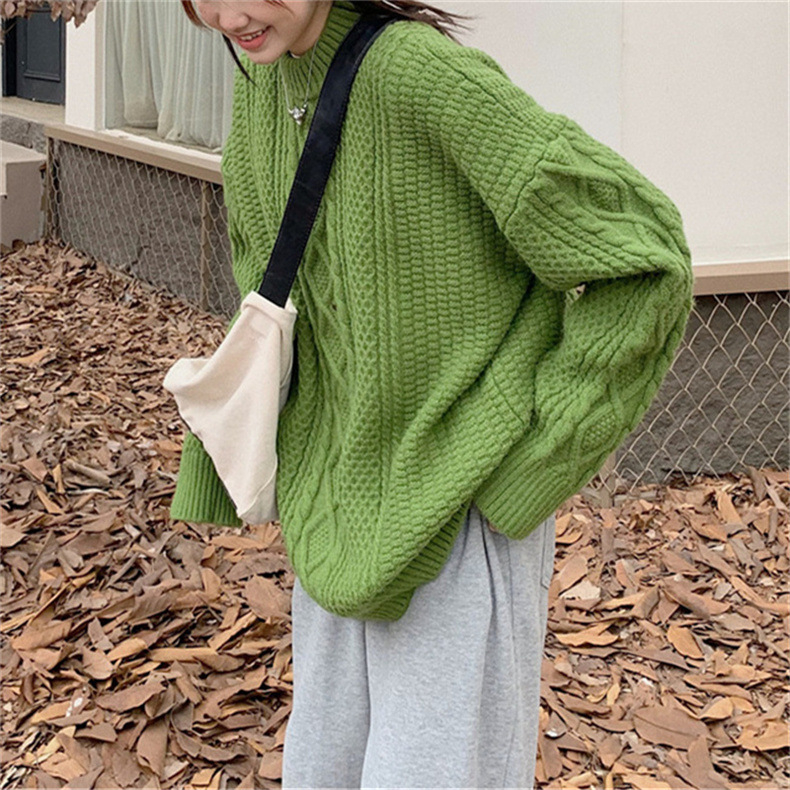 Áo len cổ tròn tay dài form rộng, Áo lên kiểu dáng Hàn Quốc thời trang cá tính cho nữ | BigBuy360 - bigbuy360.vn