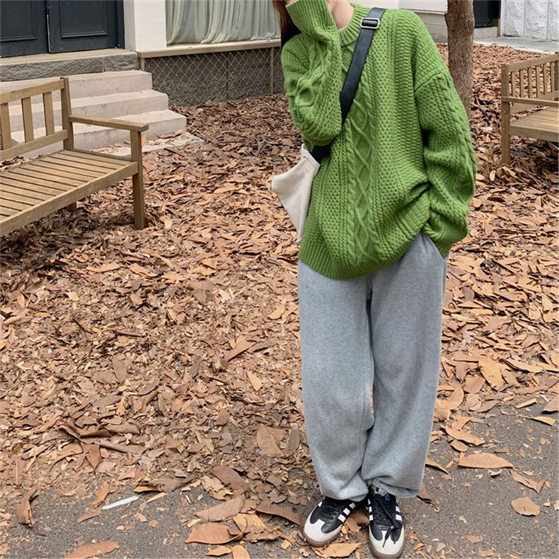 Áo len cổ tròn tay dài form rộng, Áo lên kiểu dáng Hàn Quốc thời trang cá tính cho nữ | BigBuy360 - bigbuy360.vn