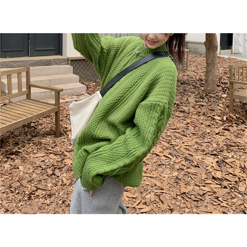 Áo len cổ tròn tay dài form rộng, Áo lên kiểu dáng Hàn Quốc thời trang cá tính cho nữ | BigBuy360 - bigbuy360.vn