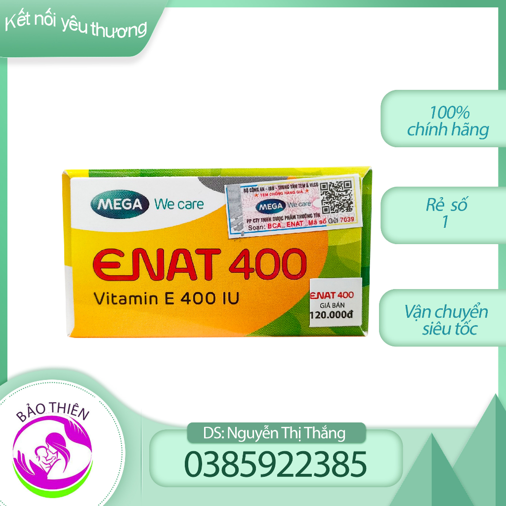 ENAT 400 Bổ sung Vitamin E hộp 30 viên