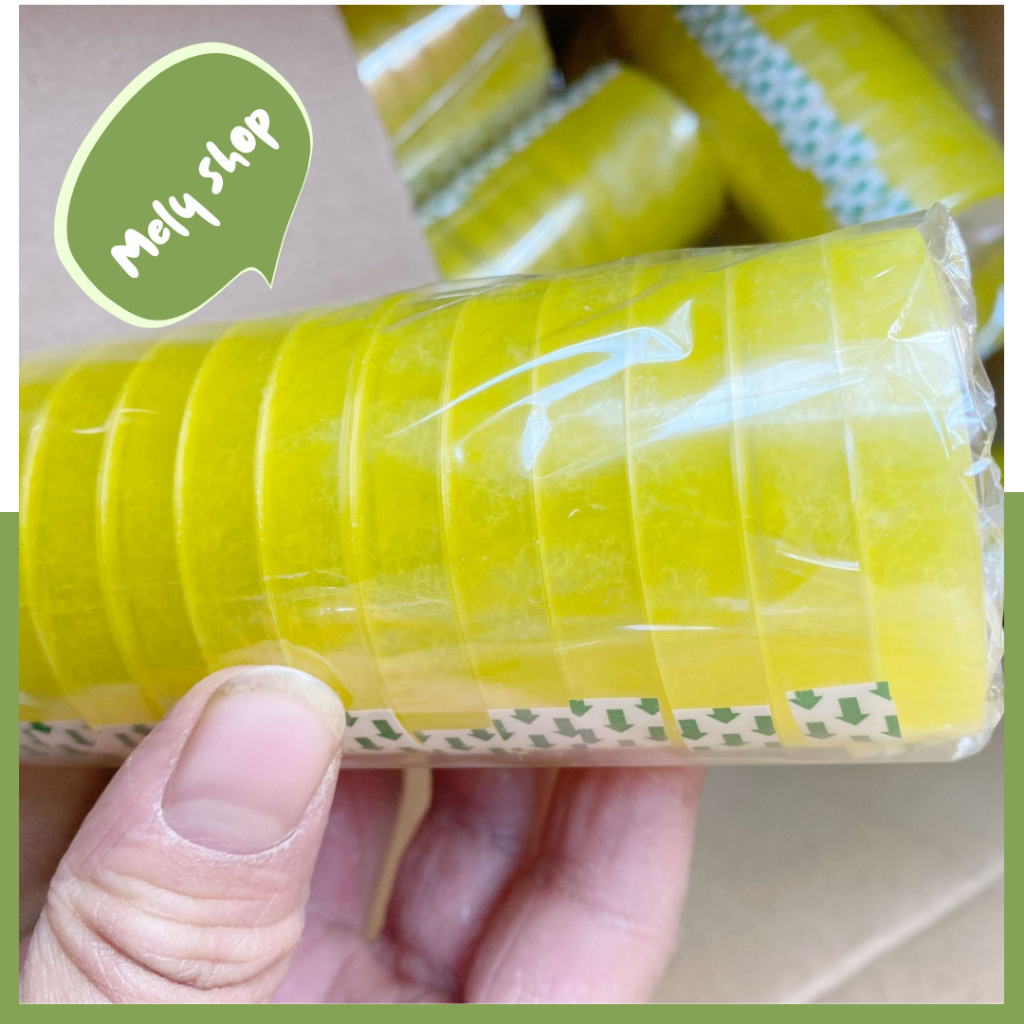 Cây 12 Cuộn Băng Keo /Cuộn Băng Dính Văn Phòng Vòng Nhỏ 1cm