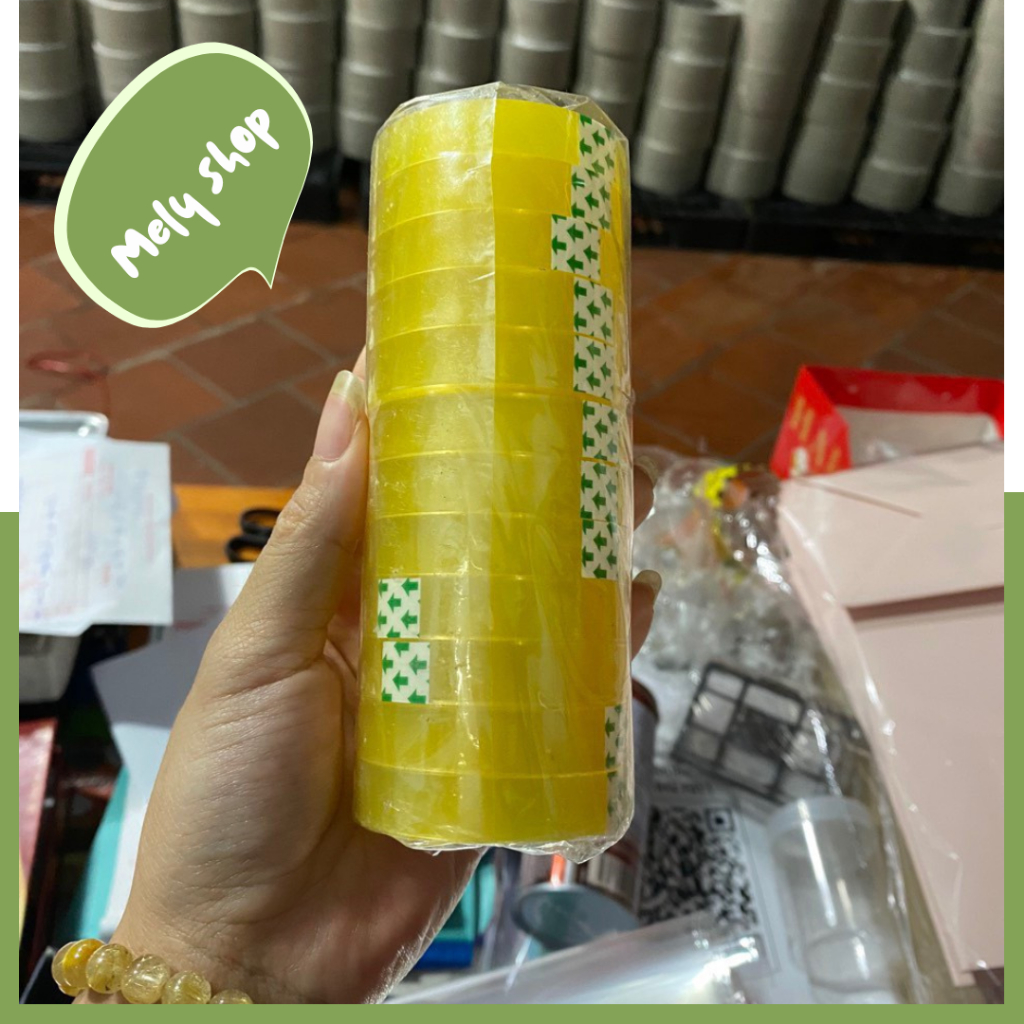 Cây 12 Cuộn Băng Keo /Cuộn Băng Dính Văn Phòng Vòng Nhỏ 1cm