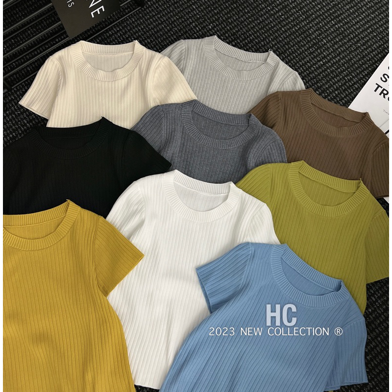 Áo len cộc tay bassic